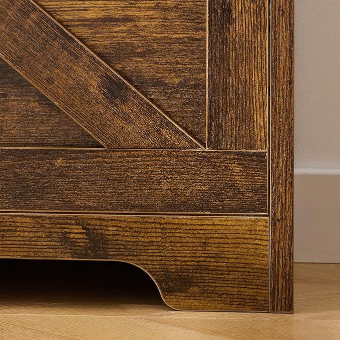 Brown With 2 Flip Drawers With Seat Cushion
