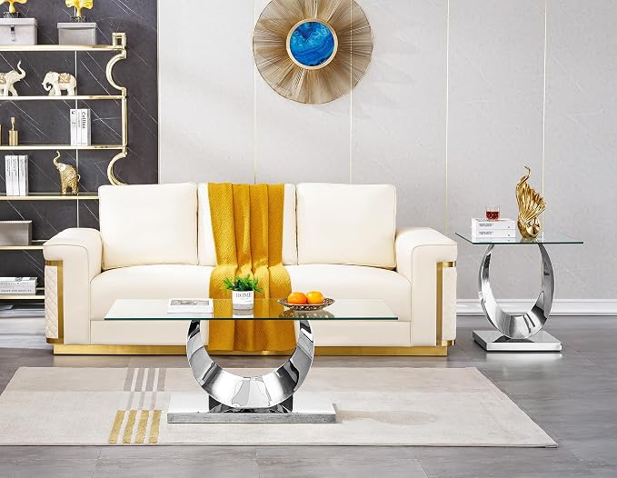 Silver End Table (Moon-shape Base)
