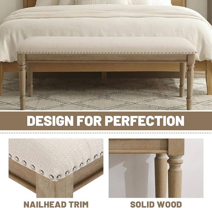 Linen Beige, Nailhead Trim