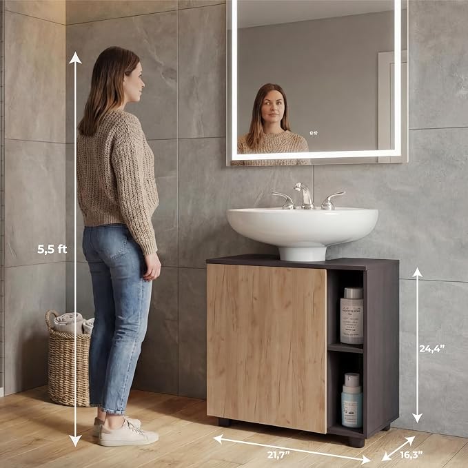 Black, Natural Oak