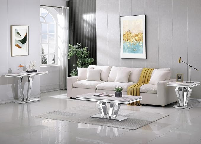 White Silver Coffee Table