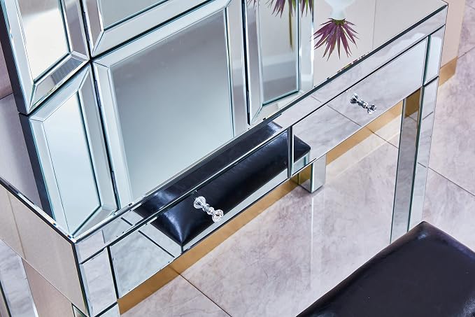 Silver Mirrored With 2 Drawers