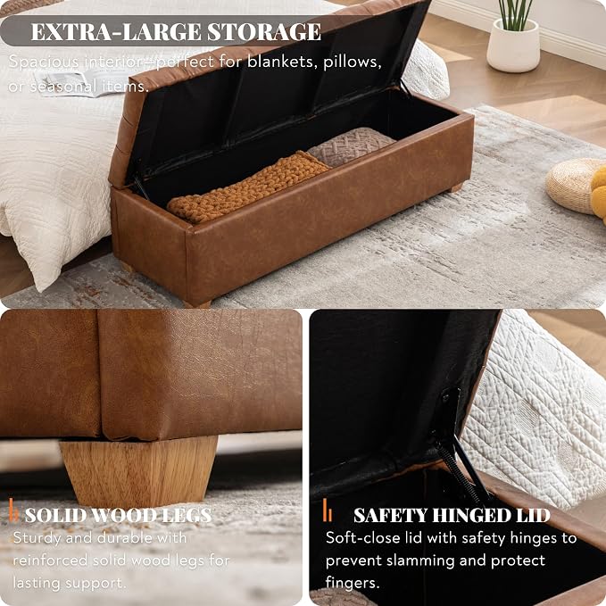 Armless-brown Faux Leather 60.2''w