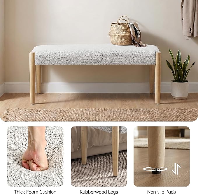 Heathered Off-white With Oak Leg