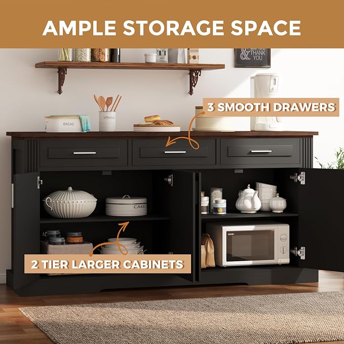 3 Drawers-black