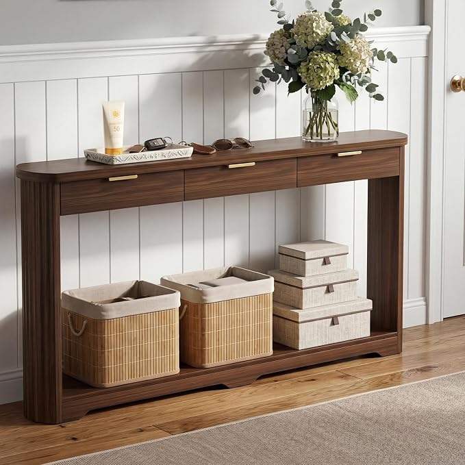 Walnut With 3 Drawers