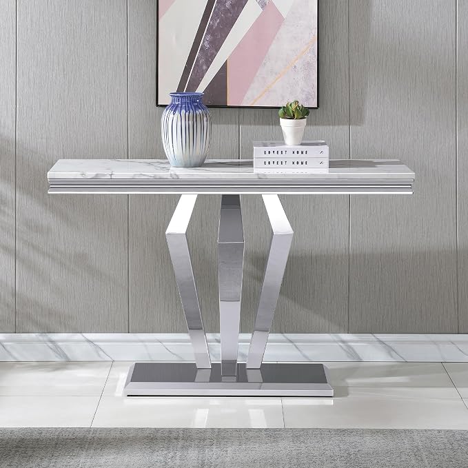 White & Silver - Console Table