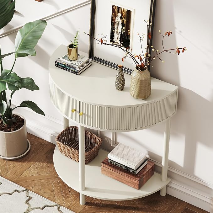Cream White - Fluted Design