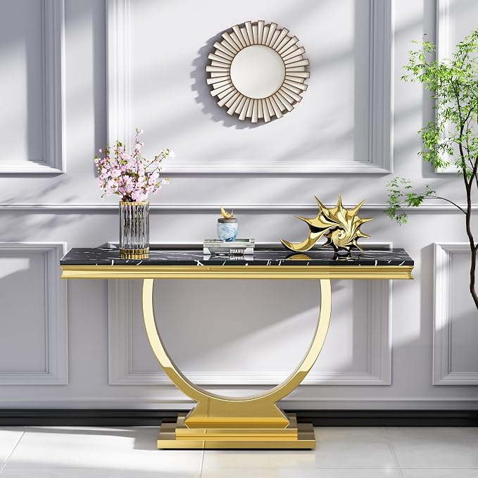 Style1:console Table-black &Gold