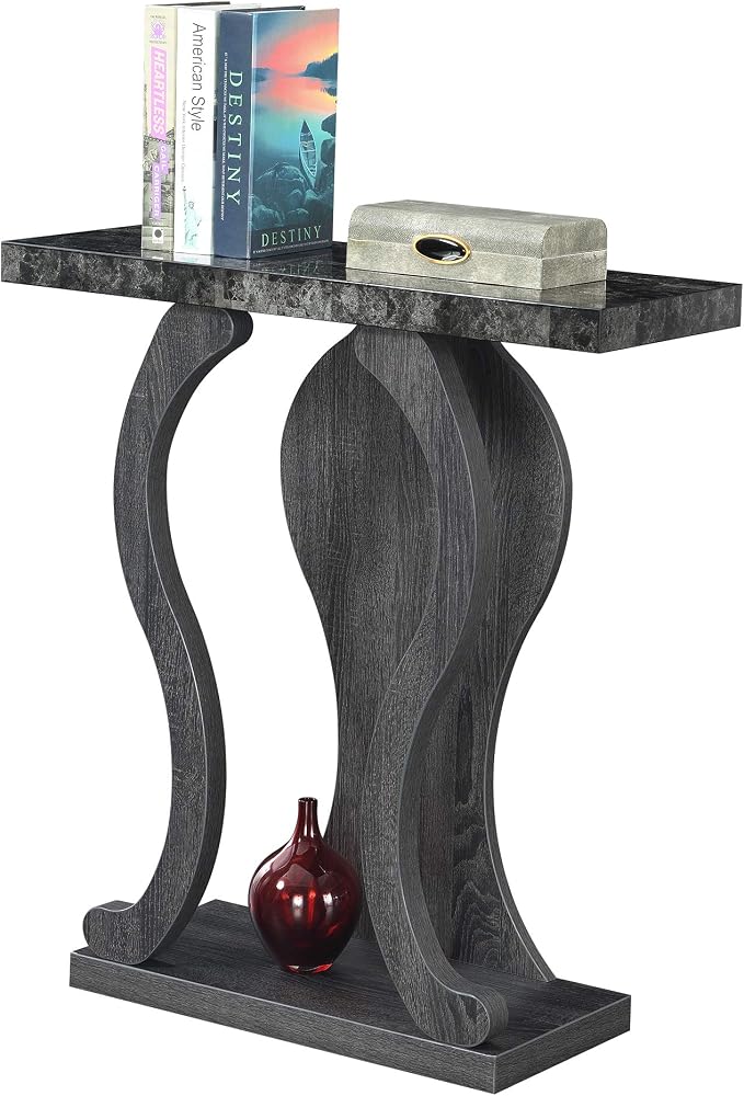 Faux Black Marble/Weathered Gray