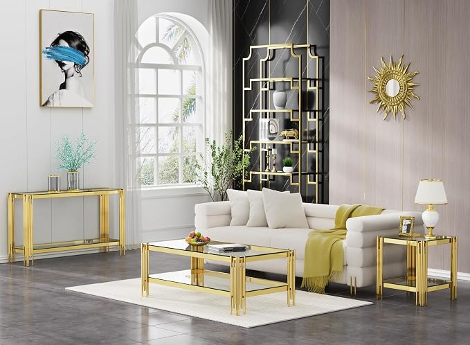 Gold & Clear Coffee Table