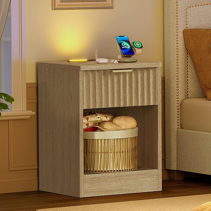 Natural, 1 Drawer Set of 2