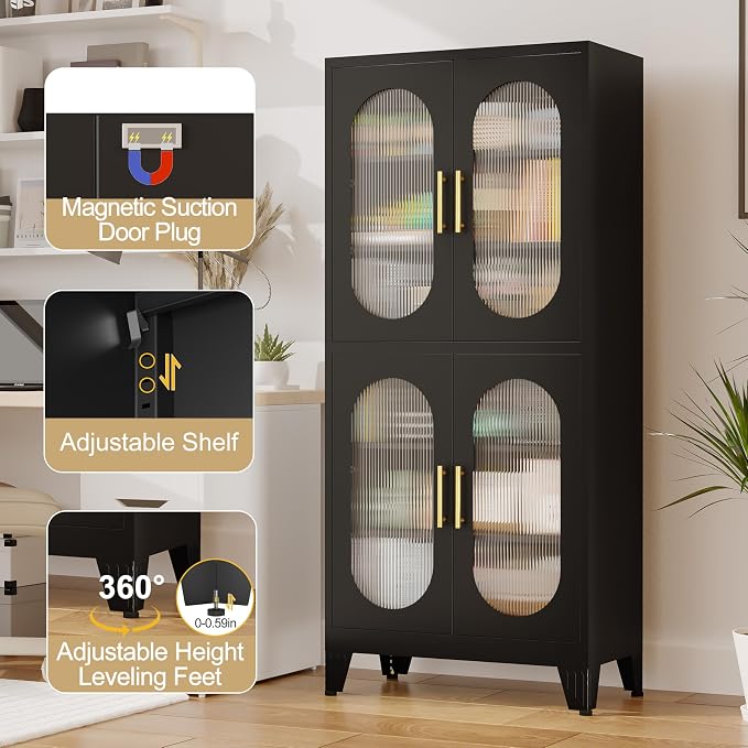 4 Shelves-black