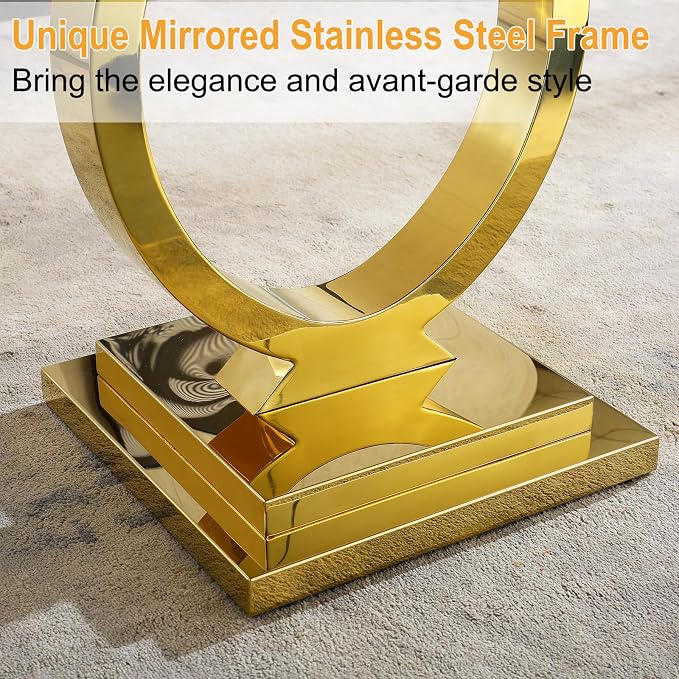 End Table-black Top &Gold Base