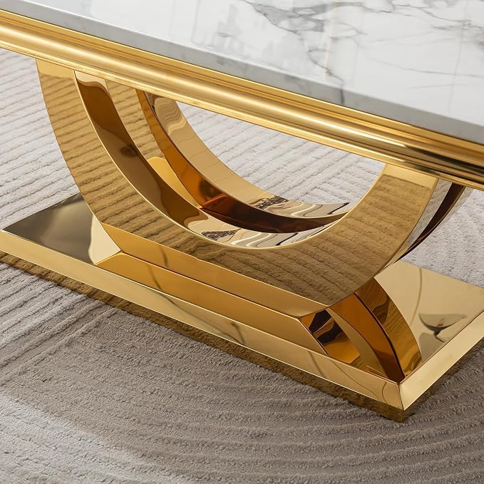 Coffee Table - White Gold Base