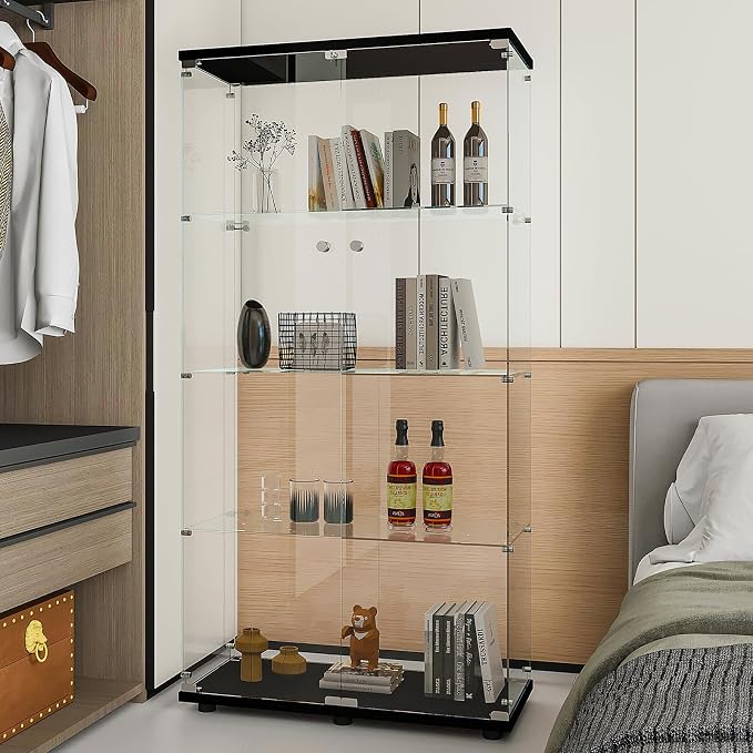 2-door 4-shelf, Black