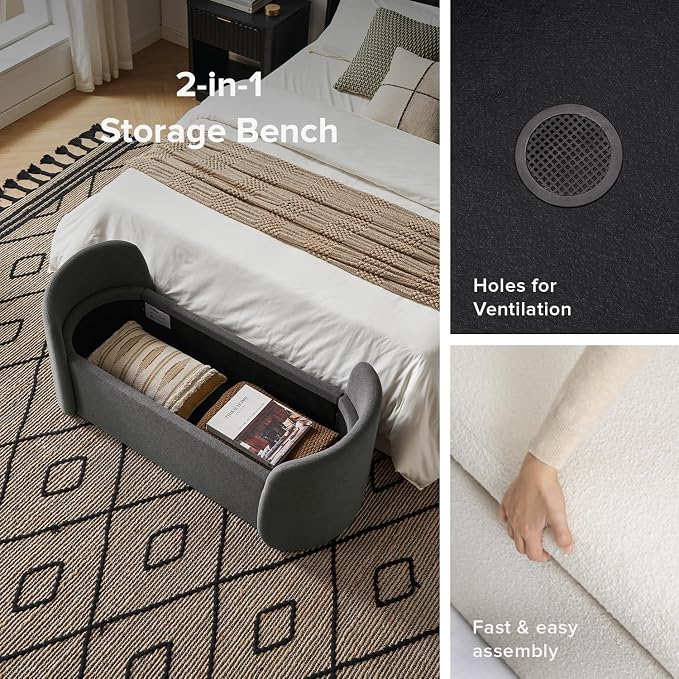 Dark Gray Fabric, Curved