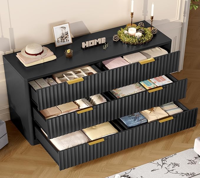 Black, 6 Drawers