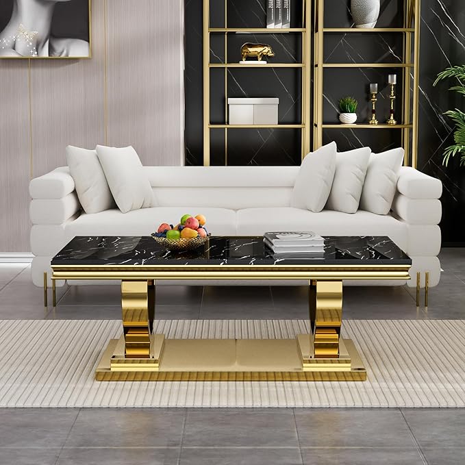 Coffee Table,black&gold