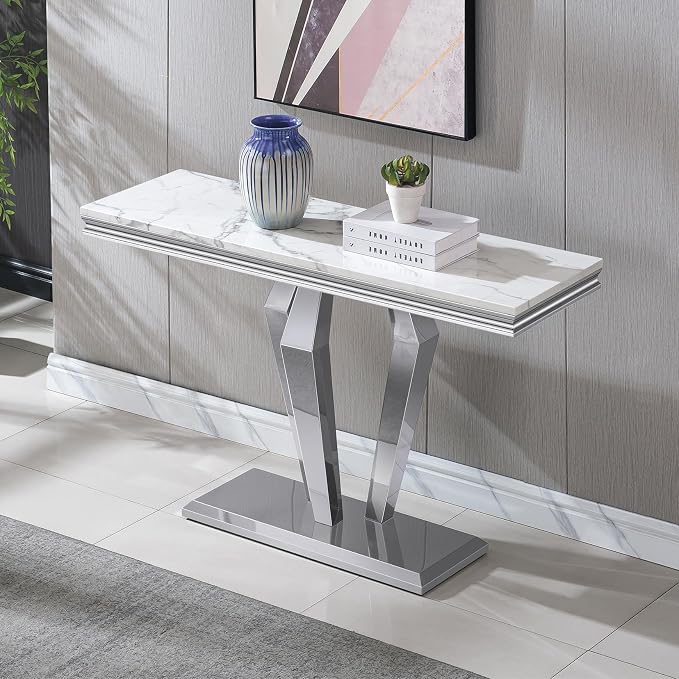 White & Silver - Console Table