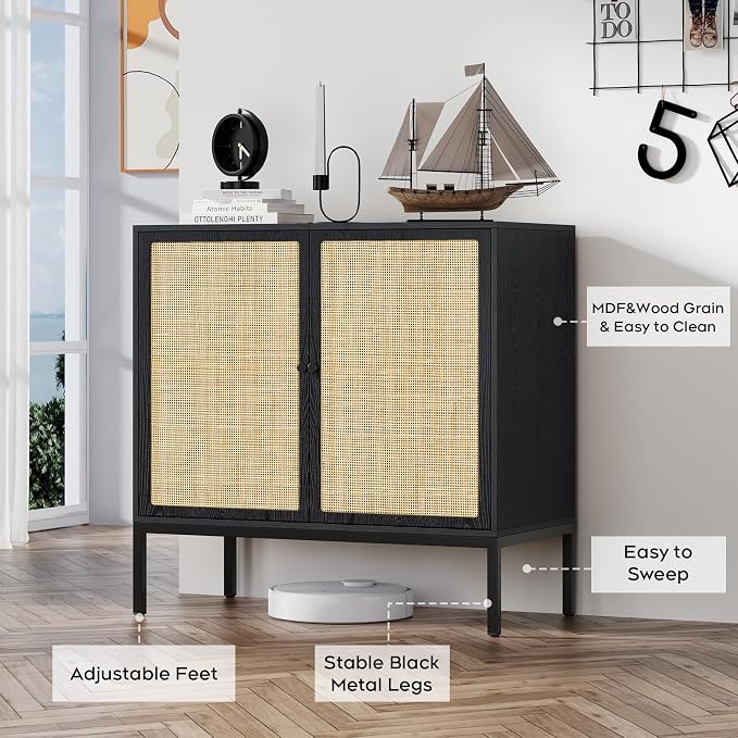 Black/Natural With Square Doors