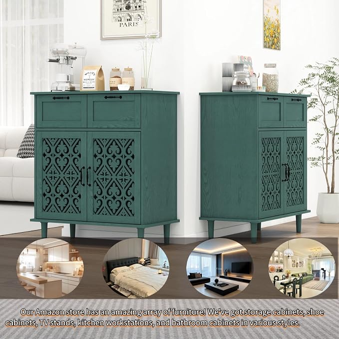 Green 2 Doors 2 Drawers