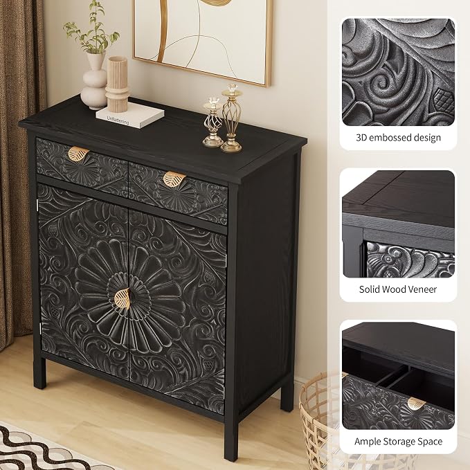 Black 2 Door 2 Drawer