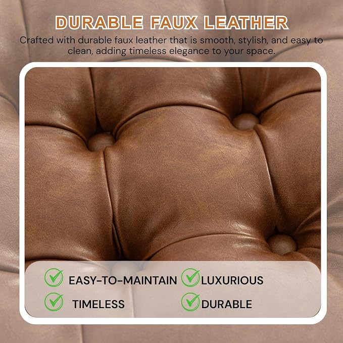 Armless-brown Faux Leather 60.2''w
