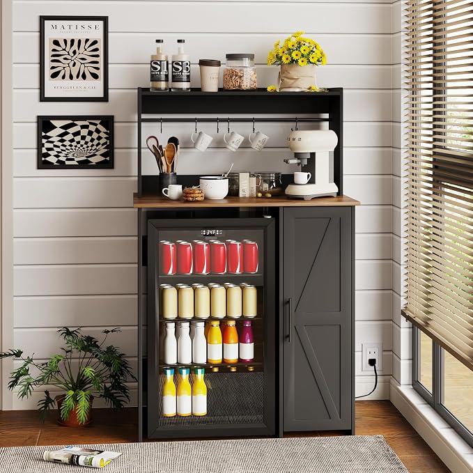 Mini Fridge Cabinet-black