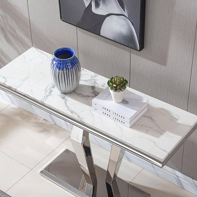 Style4:sofa Table-white&silver