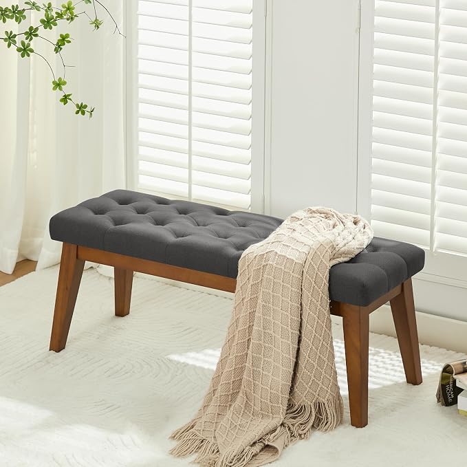Dark Grey-linen-tufted