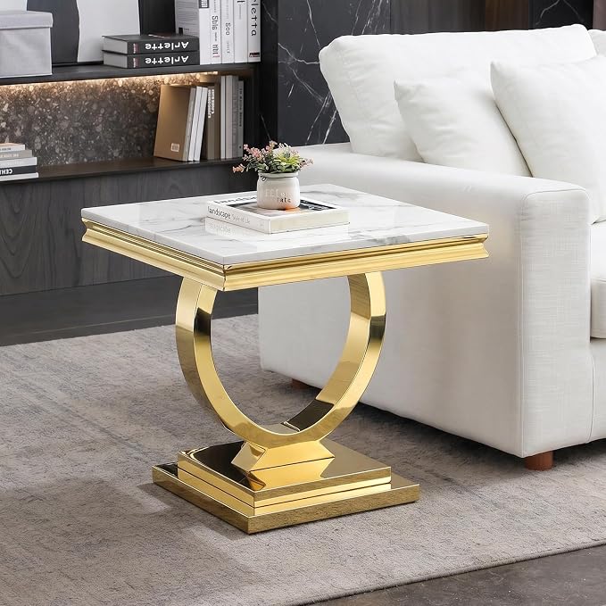 White & Gold - End Table