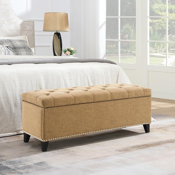 Linen Fabric - Camel 47.5''w