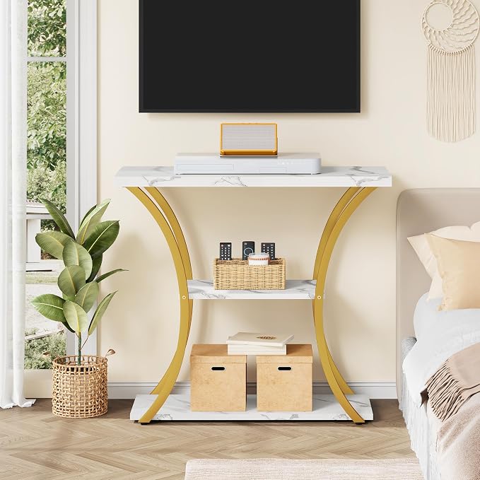 Gold+white Marbled