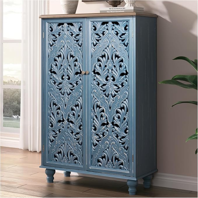 Blue & Walnut_2 Doors_tall