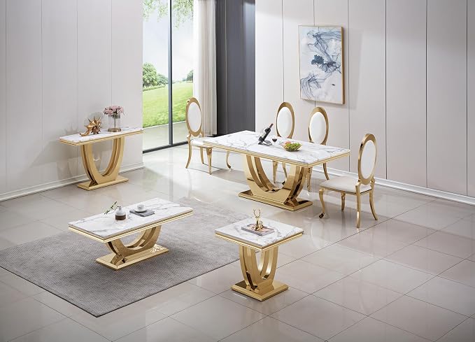 Style3:end Table-white&gold