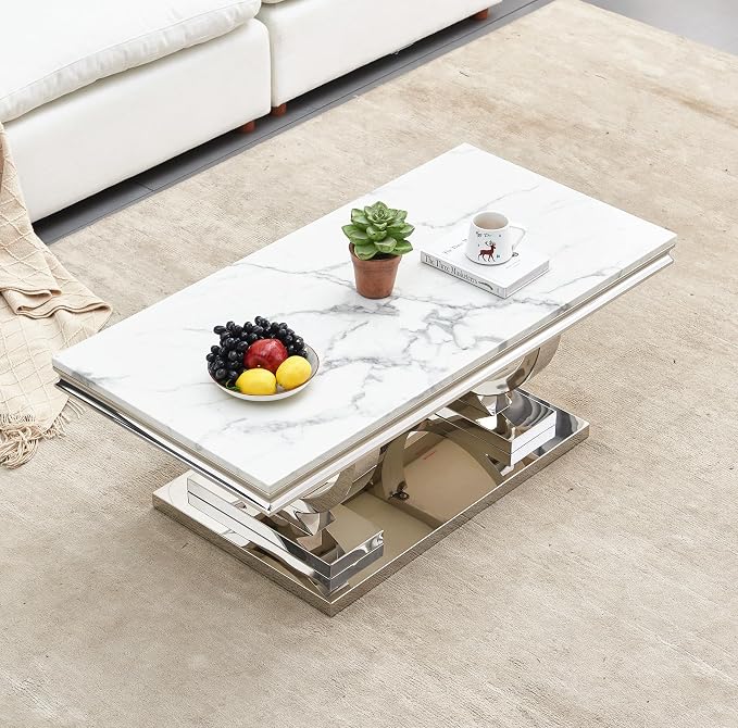 White Silver-coffee Table