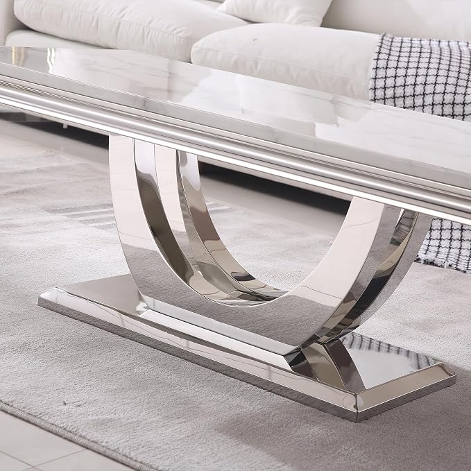 White Silver Coffee Table
