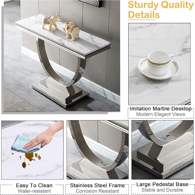 White Silver Console