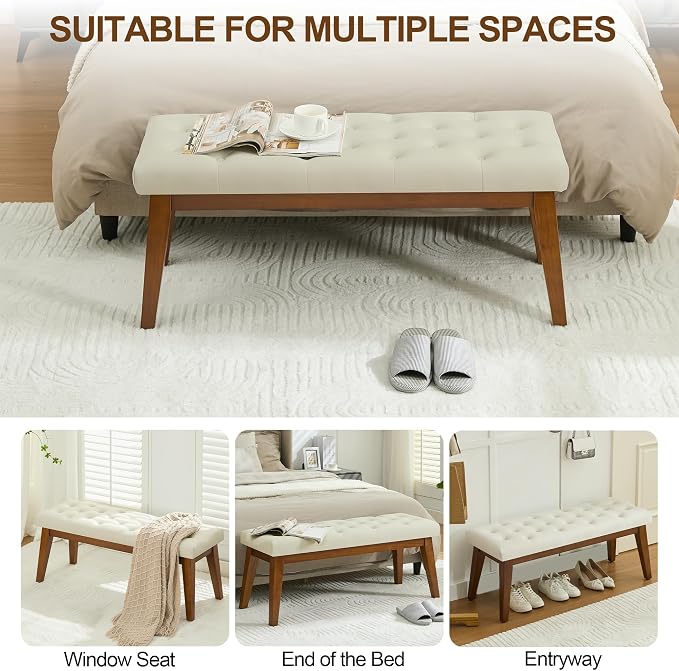 Beige-pu-tufted