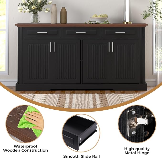 3 Drawers-black