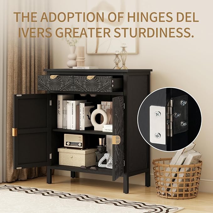 Black 2 Door 2 Drawer