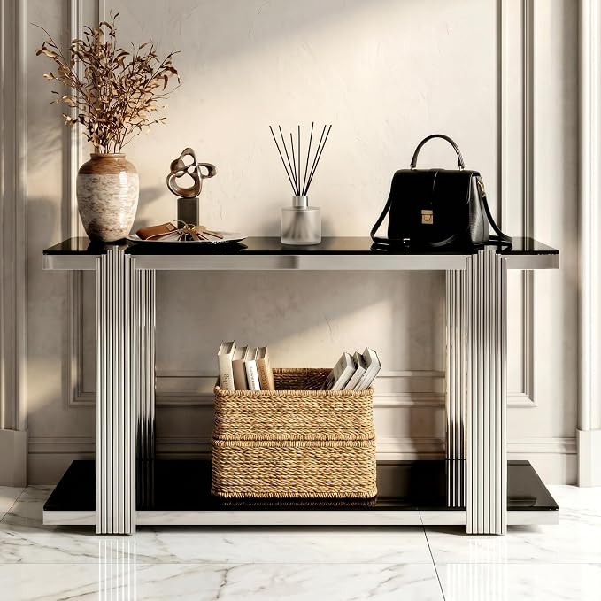 Black & Silver Console Table