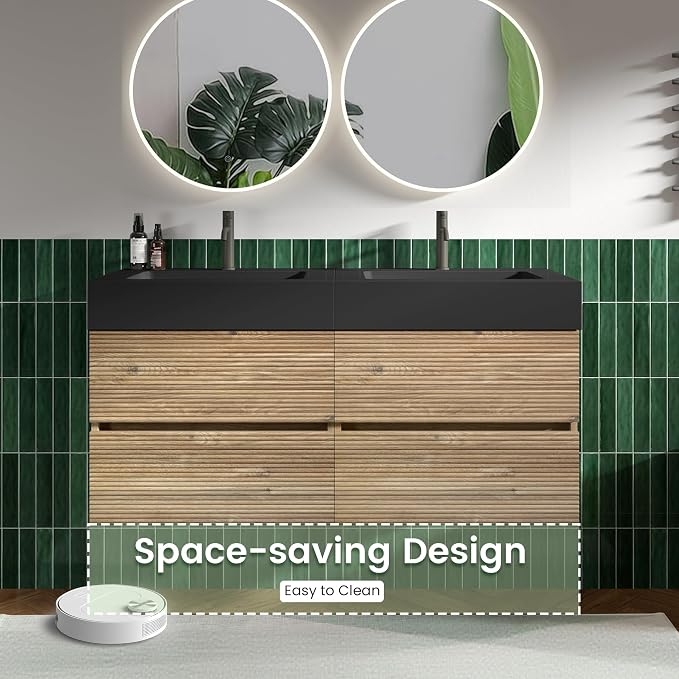 Rough Oak / Black High-rim Sink