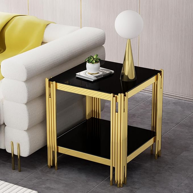 Gold & Black End Table