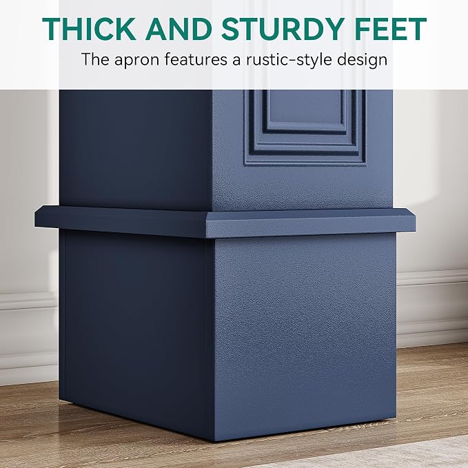 Navy Blue & Walnut