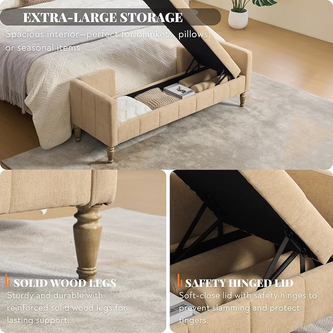 64.6'' W Sand - Wood Legs