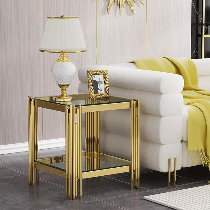 Clear Glass End Table