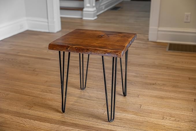 Honey Pine Finish + Black Hairpin Legs