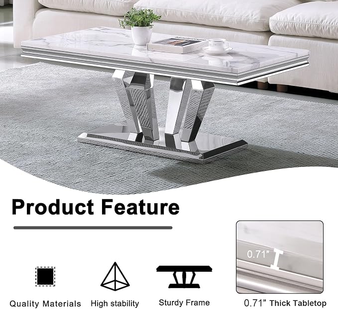 White&silver-coffee Table